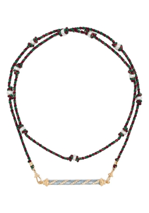 Marie Lichtenberg 18kt yellow gold Candy Cane diamond necklace - Blue