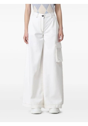 Ballantyne wide-leg cargo jeans - White