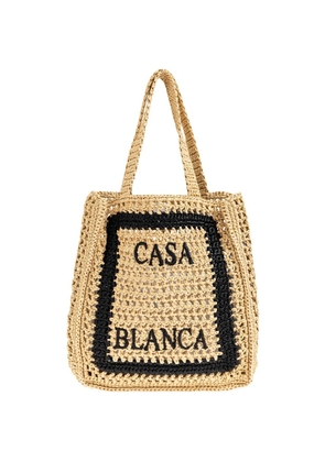 Casablanca logo-graphic tote bag - Neutrals