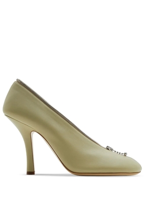 Burberry Baby Zip 100mm leather pumps - Green