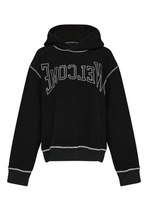 MM6 Maison Margiela logo-embroidered hoodie - Black