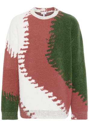 LOEWE colour-block jacquard jumper - Red