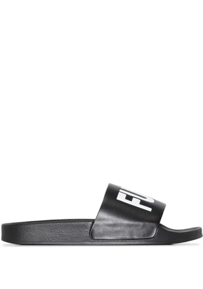 VTMNTS slogan-print slides - Black