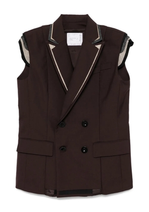 sacai double-breasted waistcoat - Brown