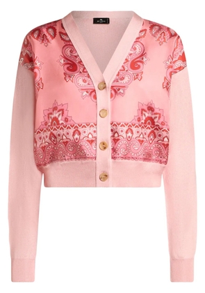 ETRO printed-panel cardigan - Pink