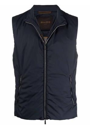 Moorer high-neck zip-up gilet - Blue