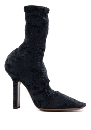 VETEMENTS crushed velvet sock boots - Black