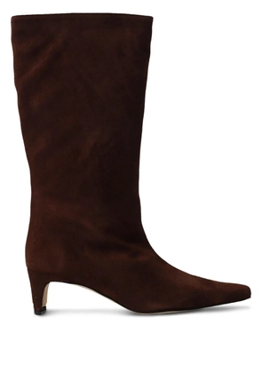 STAUD 55mm leather pointed-toe boots - Brown