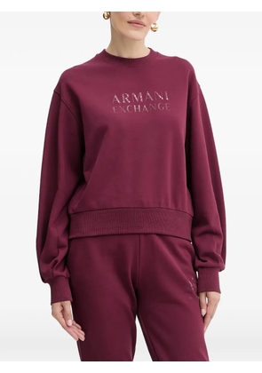 Armani Exchange logo crew neck top - Red