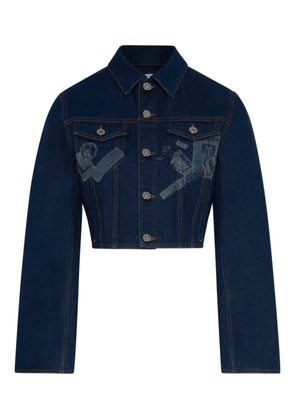 Jean Paul Gaultier trompe l'oeil cropped denim jacket - Blue