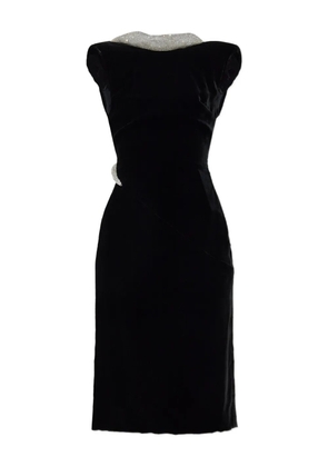 Versace crystal-embellished velvet dress - Black