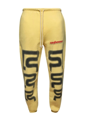 RRR123 drawstring graphic-print trousers - Yellow