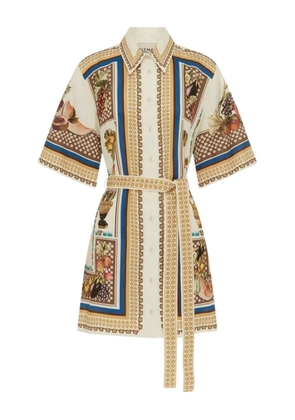 ALEMAIS Mercado fruit-print mini dress - Neutrals