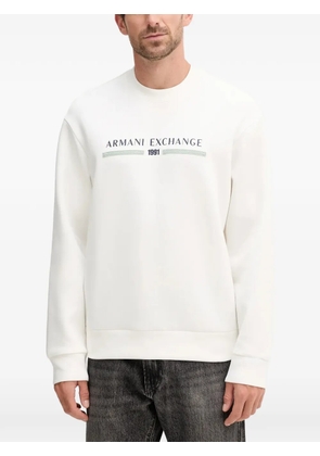 Armani Exchange logo-detail long-sleeve sweatshirt - White