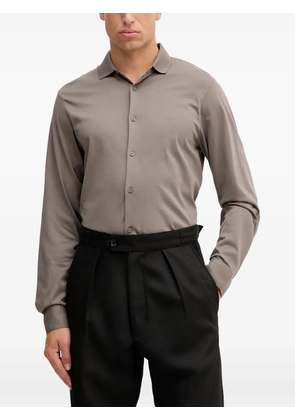 Armani Exchange logo-embroidered shirt - Grey