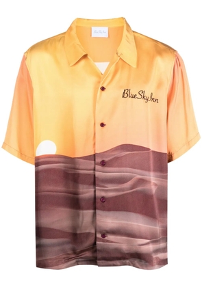 BLUE SKY INN landscape-print short-sleeve shirt - Orange