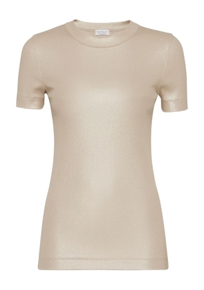 Brunello Cucinelli ribbed T-shirt - Neutrals