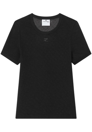 Courrèges mesh T-shirt - Black