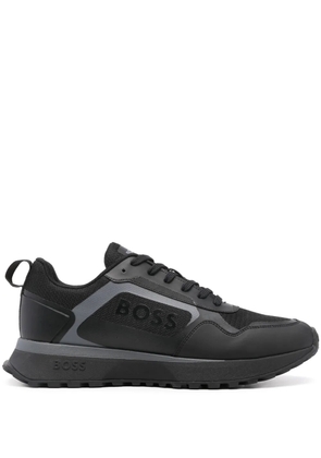 BOSS logo-tape sneakers - Black
