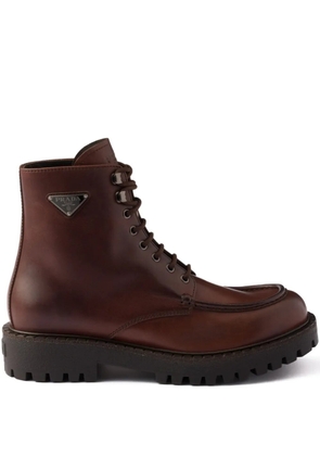 Prada lace-up lug-sole boots - Brown