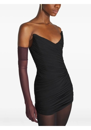 Mugler draped mini dress - Black