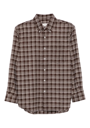 DUNST check button-down shirt - Brown
