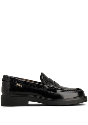 Tod's brogue-trim leather loafers - Black