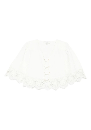 Sea lace-trimmed buttoned blouse - White