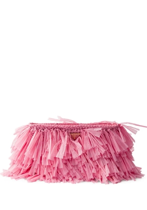 Prada medium fringed clutch bag - Pink