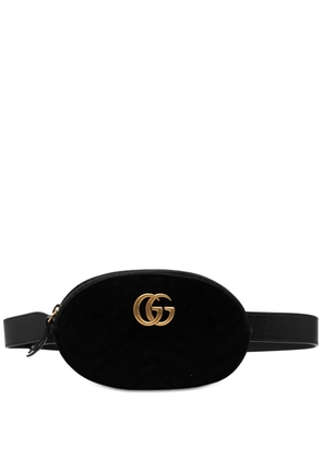 Gucci Pre-Owned 2000-2015 GG Marmont Matelasse Velvet belt bag - Black