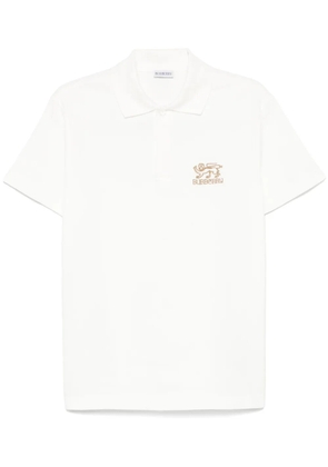 Burberry logo-embroidered polo shirt - White