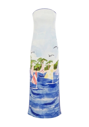 Leo Lin Ava nautical-print midi dress - Blue