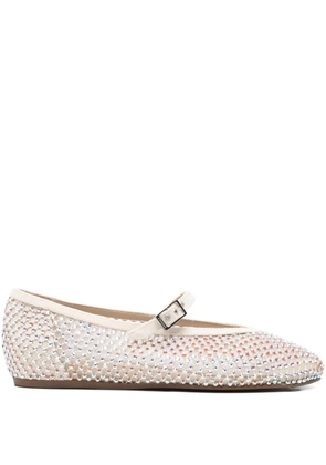 Le Silla rhinestone buckle strap ballet flats - Neutrals