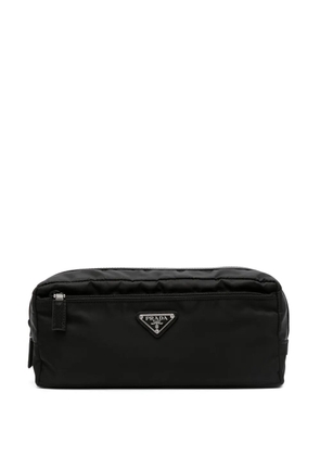 Prada logo plaque make up bag - Black