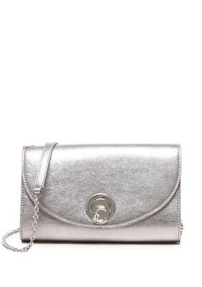 Coccinelle circular-lock leather shoulder bag - Silver