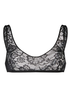 Oséree floral-lace scoop sports bra - Black