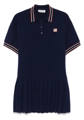 Miu Miu logo-patch mini dress - Blue