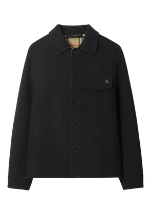 Burberry knight-motif wool shirt jacket - Black
