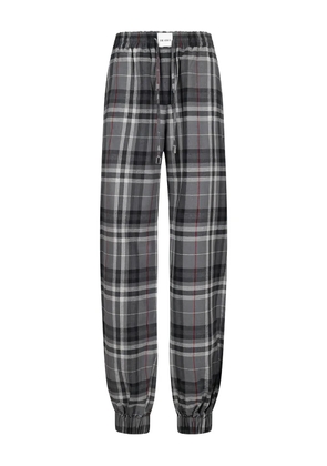 The Attico plaid drawstring trousers - Grey