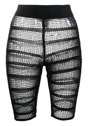 VITELLI open knit cycling shorts - Black
