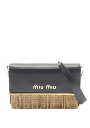 Miu Miu Pre-Owned 2010s chain leather mini bag - Black