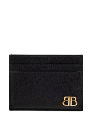 Balenciaga leather logo-plaque cardholder - Black