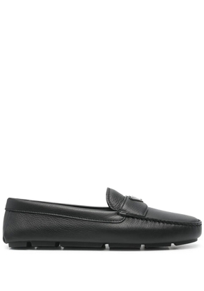 Prada triangle-logo leather loafers - Black