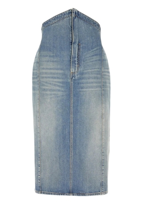 Alexander McQueen denim midi skirt - Blue
