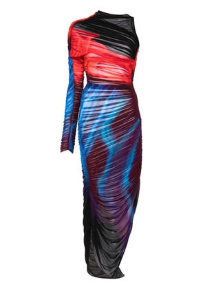 Mugler asymmetrical pierced dress - Blue