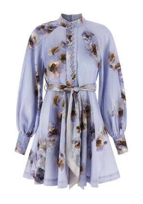 ZIMMERMANN buttoned floral print dress - Blue