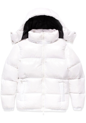 Purple Brand logo-print puffer jacket - White