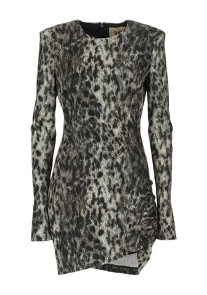 Aniye By leopard-print ruched dress - Black