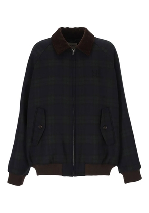 Miu Miu cord-collar checked jacket - Blue