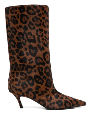 Amina Muaddi 60mm Fiona pointed-toe boots - Brown